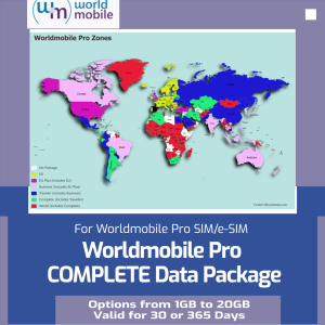 Worldmobile PRO COMPLETE Data Package (117 countries)