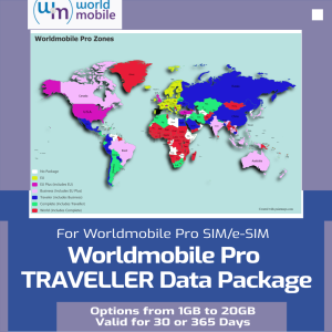 Worldmobile PRO TRAVELER Data Package (83 countries)