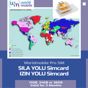 Sila Yolu Simcard (Serbia, Türkiye, UK, Switzerland and European Union) / Valid for 3 Months