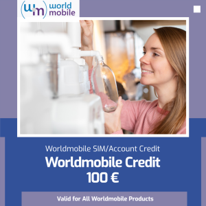 Worldmobile Prepaid Credit - Prepaid Balance - 100 EURO