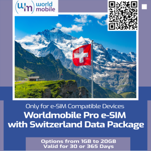 Worldmobile PRO SWITZERLAND ESIM with Data Packages