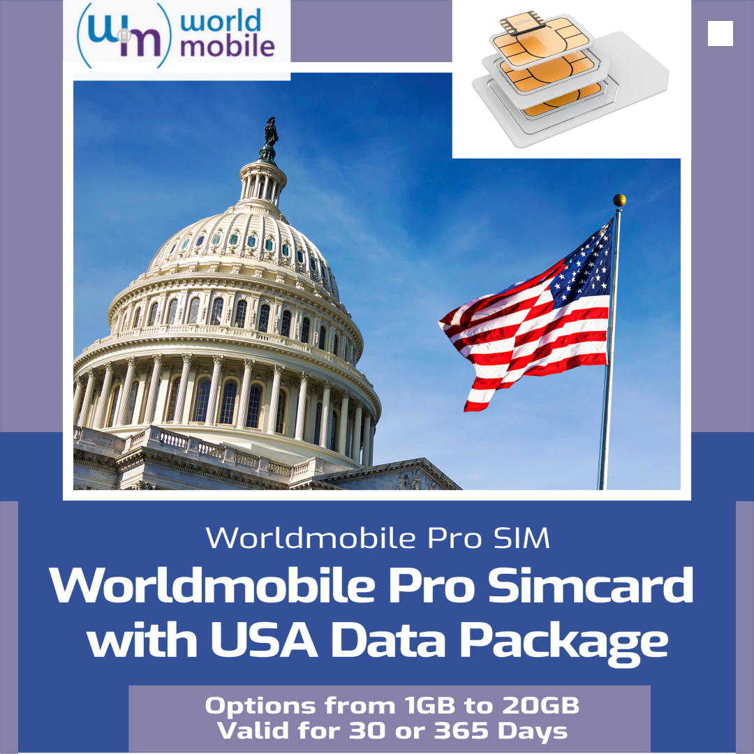 Worldmobile PRO USA SIM Card with Data Packages